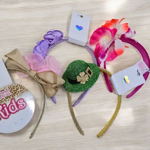 Lot of 17 ✦ Girl’s Headbands ✦ Floral, Glitter, Festive Variety NWT - Picture 12 of 14